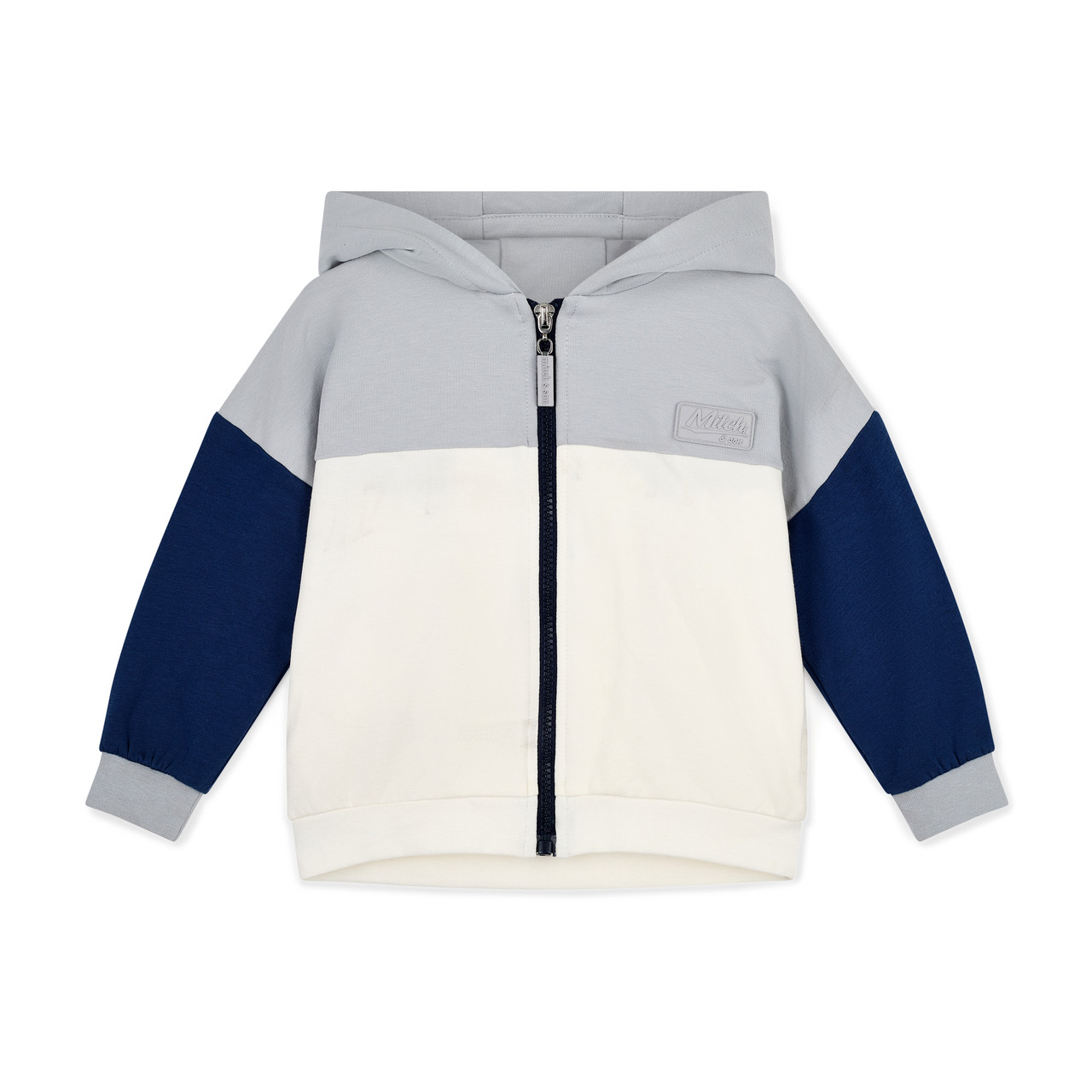 Mitch & Son Boys Grey Colourblock Drop Shoulder Zipper Tracksuit