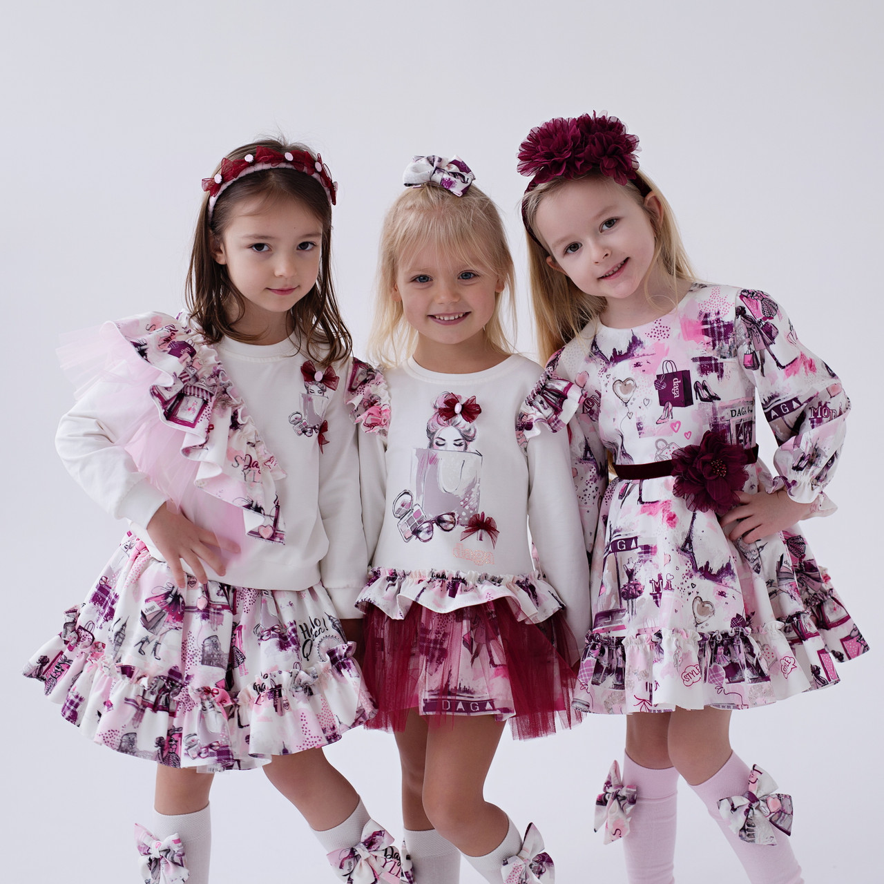 Daga Girls Fashion Street Frill Jumper and Skirt Set 13/25/26 (M  display picture 1
