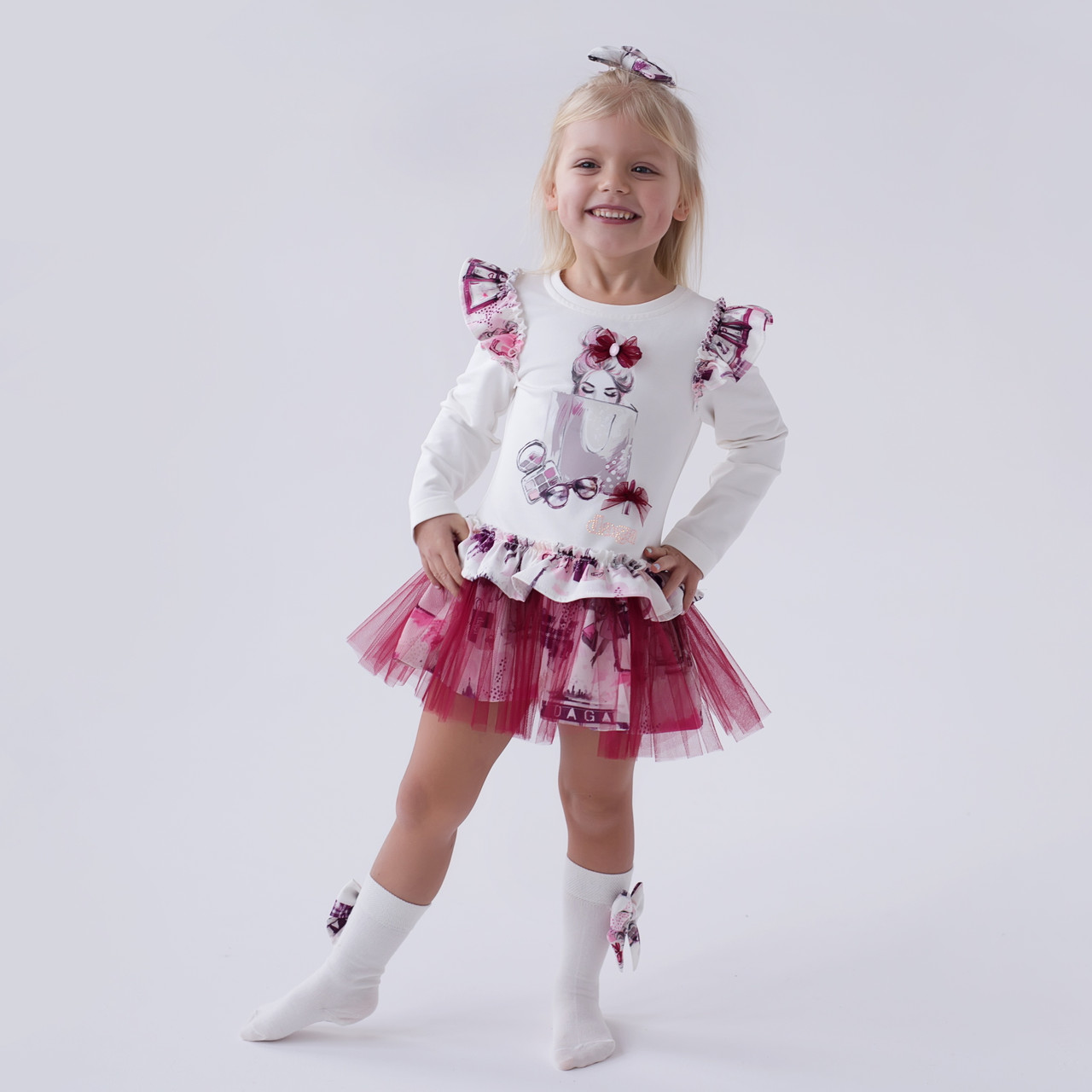 Daga Girls Fashion Street Tulle Frill Dress M 10361 - Kiddie