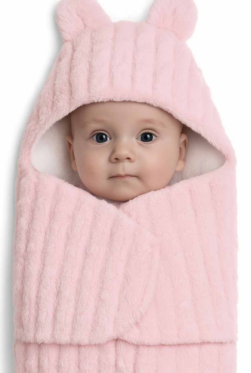 【 Baby Alexia 】Gauze Swaddle  Girl Soft Touch SW118 Baby Girls Pink Bubble Sherpa Swaddle Wrap with