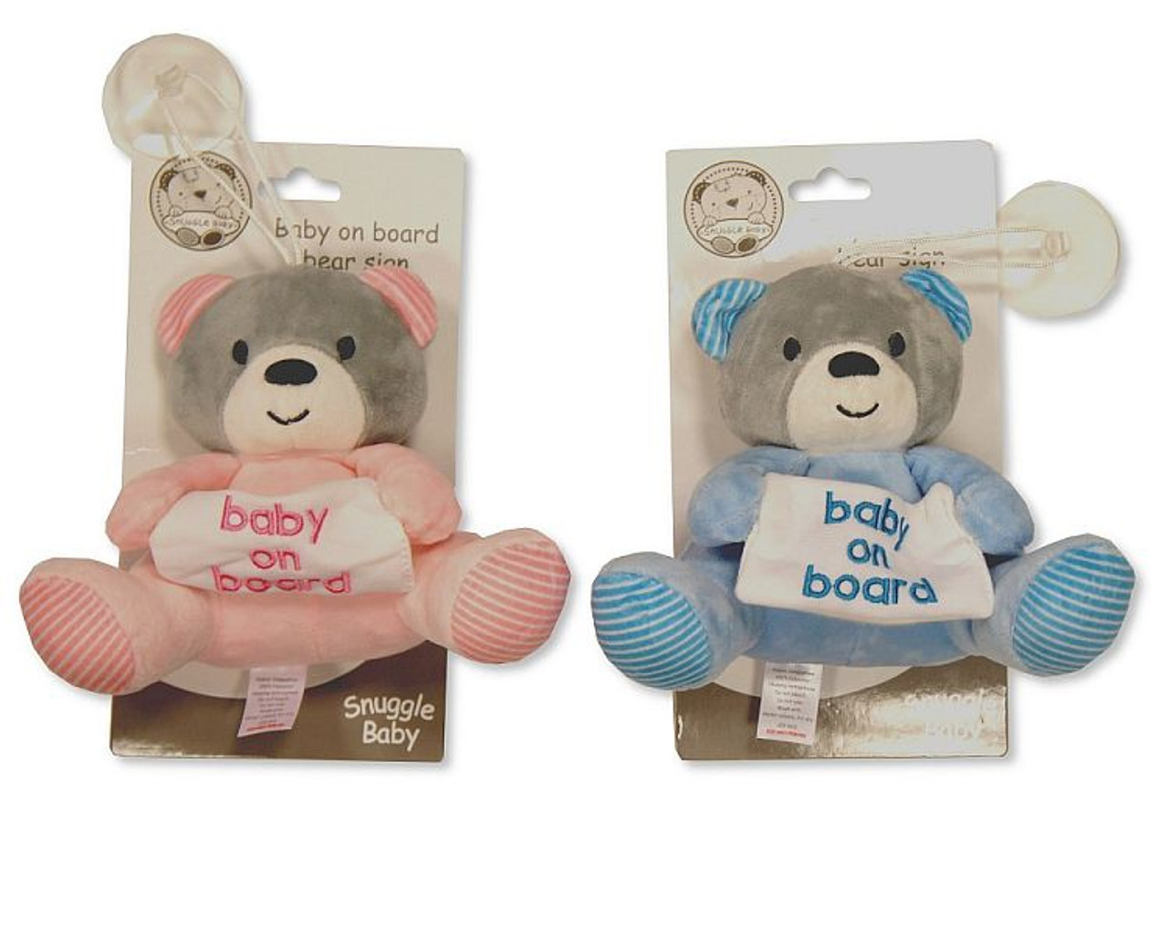 Nursery Time Soft Toy with ' Baby on Board ' Sign - Pink - 0869 ...