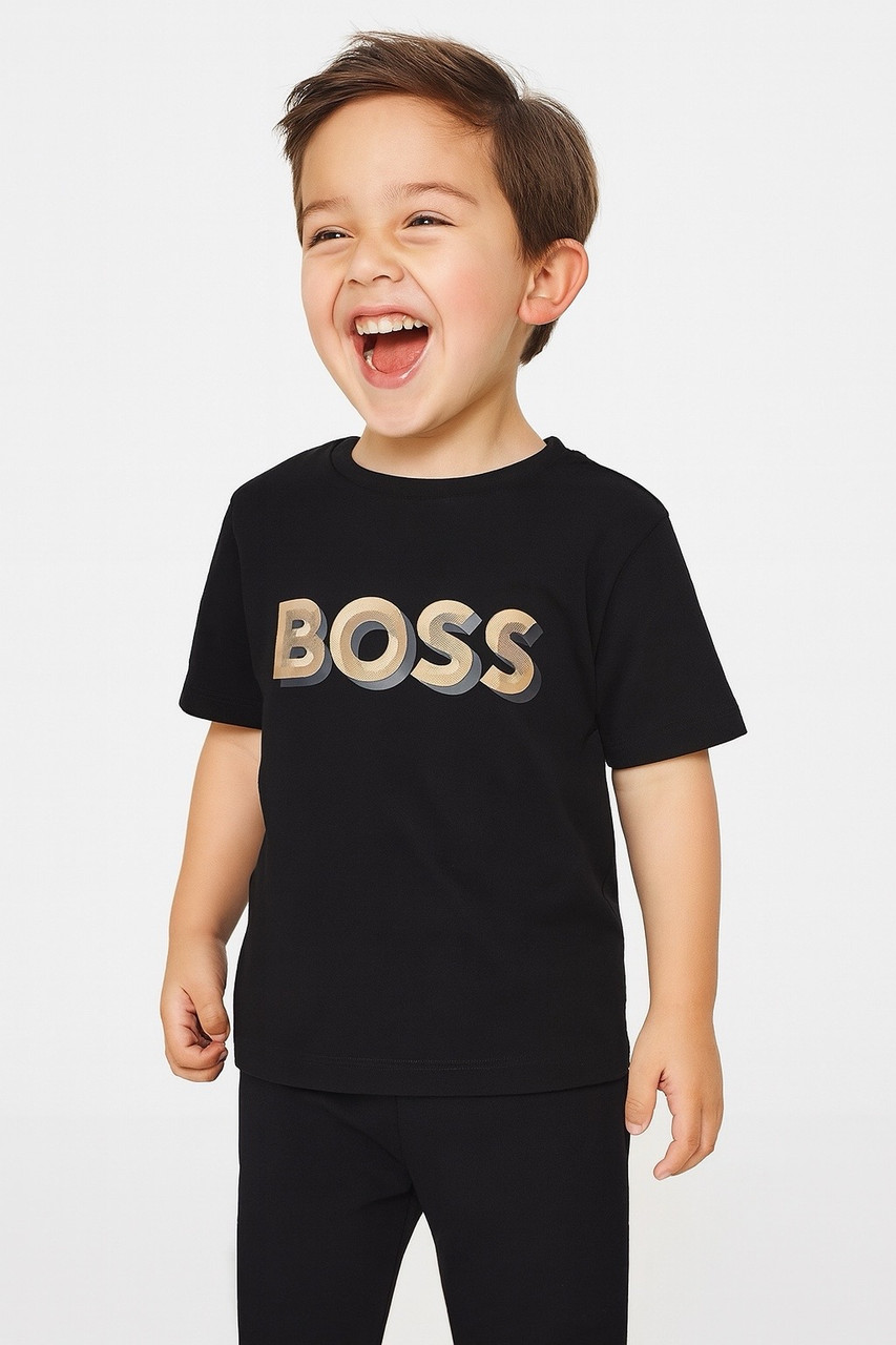 トップス c-boy style Steady Groove (No.35) BOSS BOYS BLACK SHORT SLEEVE TEE-SHIRT J52360 - Kiddie Boutique By