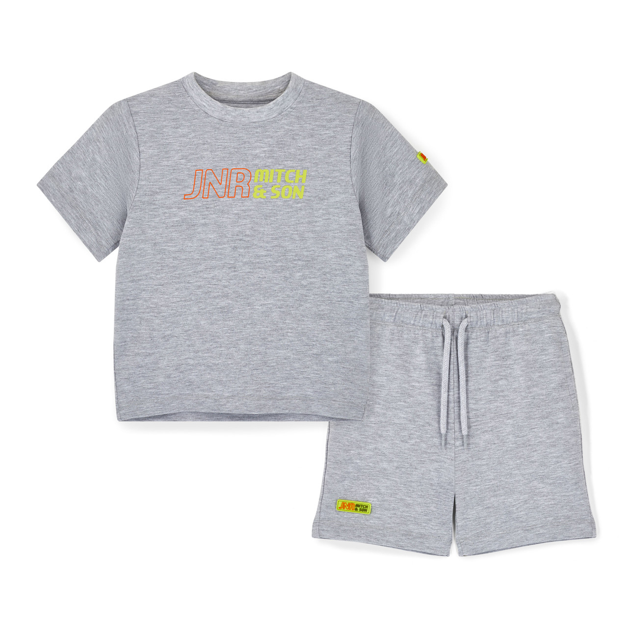 Mitch & Son Boys Grey Soft Feel Short Set with Large Graphic Front