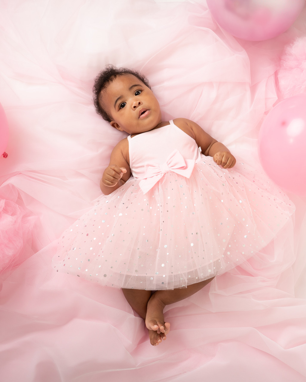 open lace back dress Dusty Rose Top Satin Flower Petal Baby Dress