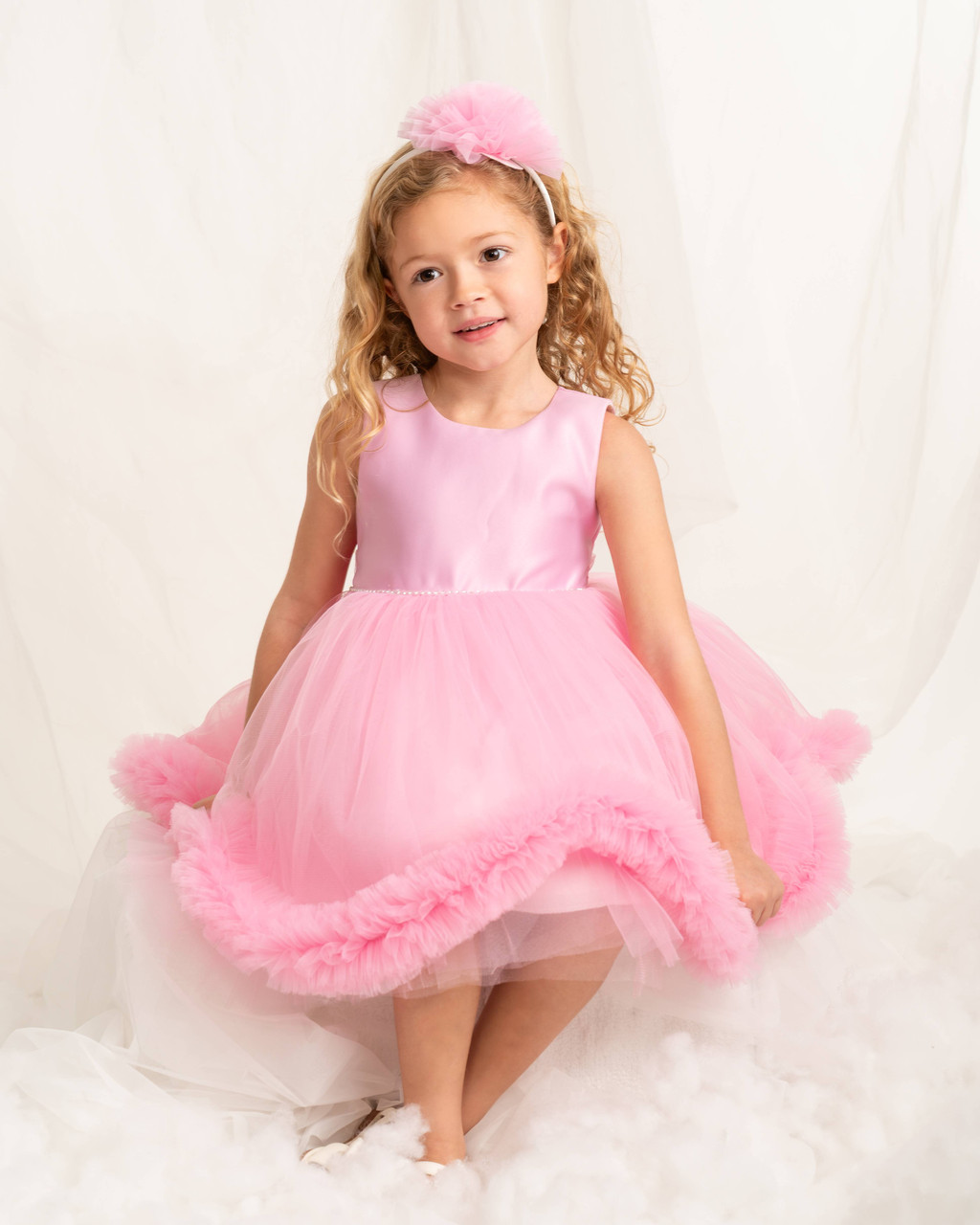 Caramelo Girls Pink Diamante Trim Party Dress 0321261 - Kiddie Boutique By  Claire