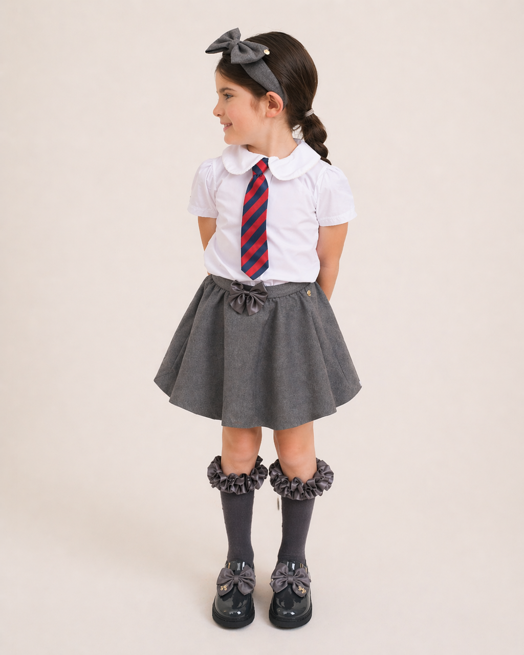 Caramelo Girls Grey Skater School Skirt with shorts 3453118