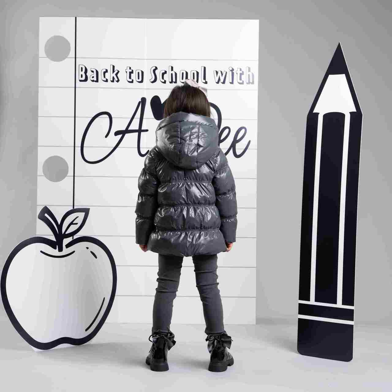 Adee Girls Grey Short Padded Jacket - Luna (W266201) - Kiddie