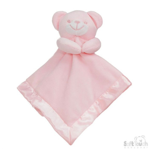 Soft Touch BC21T Satin Trim Smiley Bear Comforter Pink