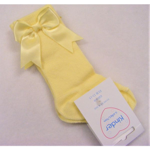 KINDER  KNEE HIGH BOW SOCKS LEMON