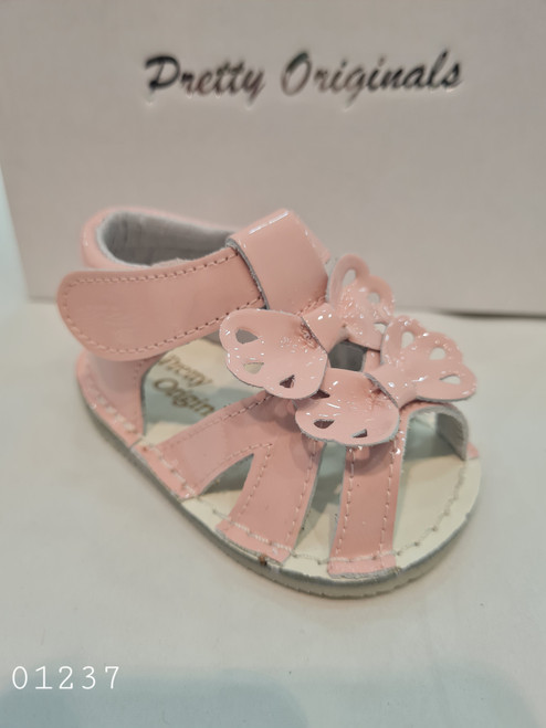 Pretty Originals UE01237E Girls Pink Patent Gladiator Style Sandal with 2 Front Bows Pretty Originals UE01237E Girls Pink Patent Gladiator Style Sandal with 2 Front Bows