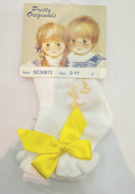 Pretty Originals - Yellow Bow Socks - 30872 Pretty Originals - Yellow Bow Socks - 30872