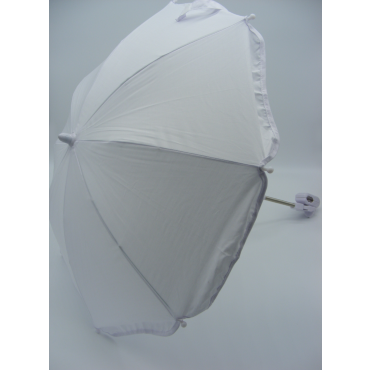 023W PESCI POLY/COTTON PARASOL - WHITE