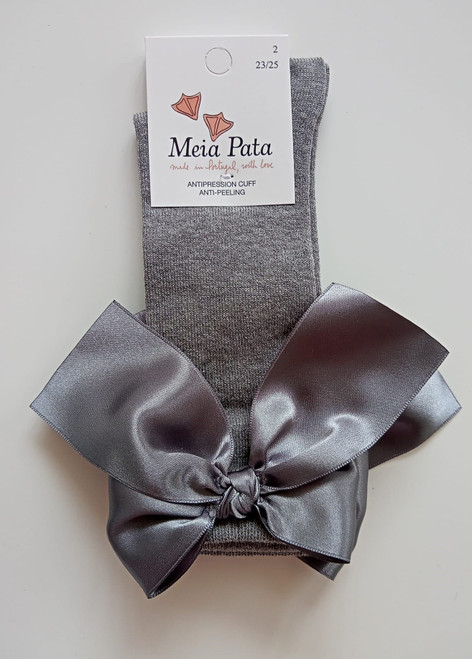 Meia Pata Grey Knee High School Socks 1091 - Kiddie Boutique By Claire