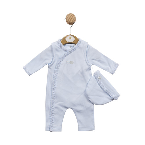Mintini Premature MB5381 DUNGAREE & HAT - BLUE