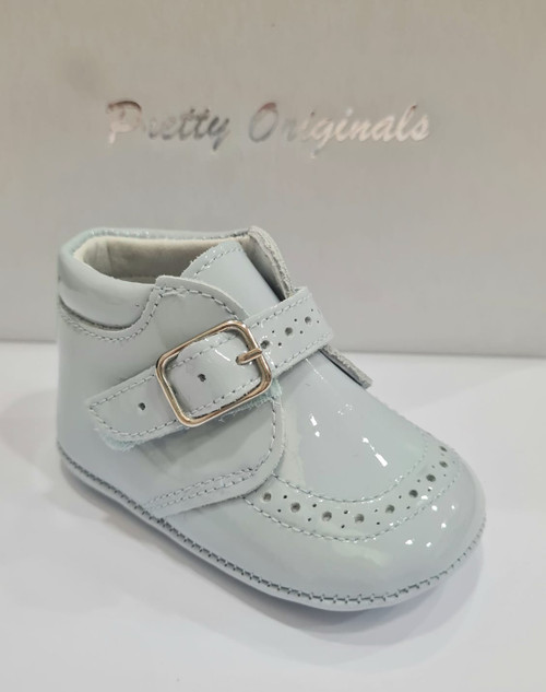 Pretty Originals UE05434E Boys Blue Patent Winter Boots with Decorative Front Detail & Buckle Fastening Pretty Originals UE05434E Boys Blue Patent Winter Boots with Decorative Front Detail & Buckle Fastening