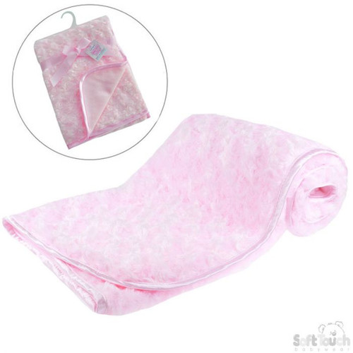 Soft Touch FBP66 Rose Swirl Blanket - Pink