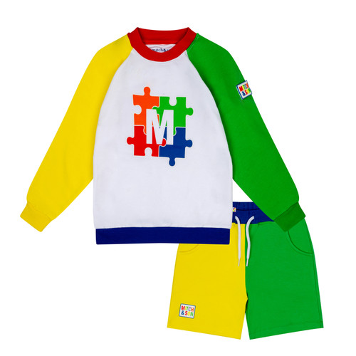 Mitch & Son MS24203 VALENTINO Colour block sweatshirt short set