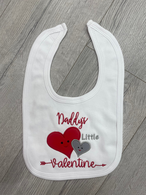 Heather's 'Daddy's Little Valentine' Embroidered Bib