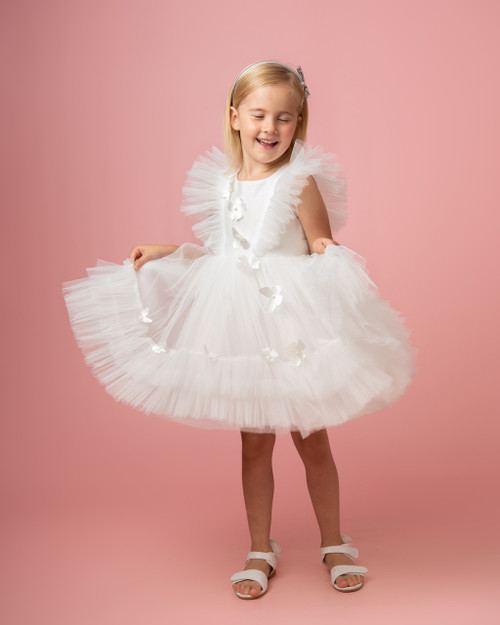 Caramelo Ivory Pearl Flower Party Dress 0321136. Caramelo Ivory Pearl Flower Party Dress 0321136.