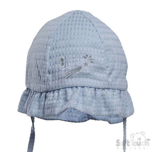 Soft Touch H88 Check Pattern Sunhat with "Little Star" Emroidery - Blue Soft Touch H88 Check Pattern Sunhat with "Little Star" Emroidery - Blue