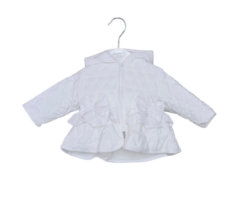 Blues Baby BB1588 Girls White Quilted Jacket Blues Baby BB1588 Girls White Quilted Jacket