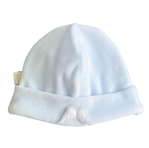BABY GI AG252 BLUE VELOUR HAT WITH WINGS. BABY GI AG252 BLUE VELOUR HAT WITH WINGS.