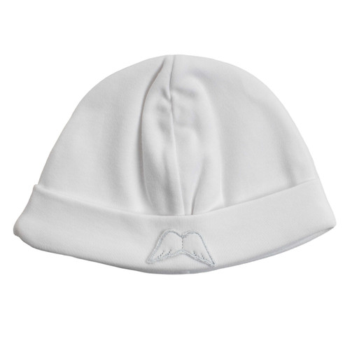 BABY GI AG252 WHITE COTTON HAT WITH WINGS