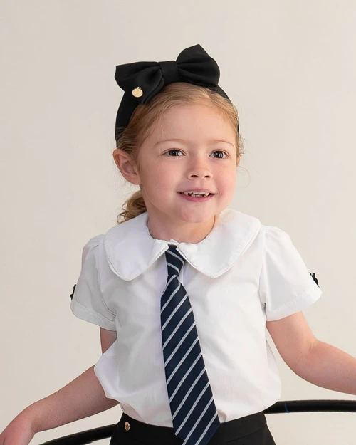 EXCLUSIVE Caramelo Girls White School Shirt with Black Bows 349790
