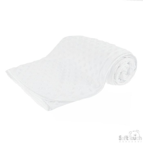 Soft Touch FBP80 Bubble Velour Baby Wrap Blanket - White