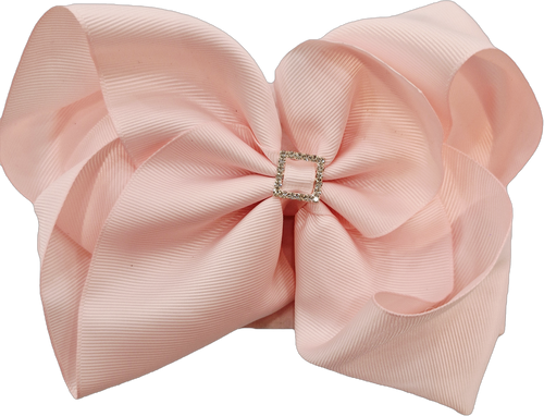 Bow Diva Baby Girls Extra Large Bow Headband with Diamante Square Centre - Pink