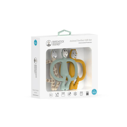 Matchstick Monkey Animal Teethers Gift Set (Pack Of 3)