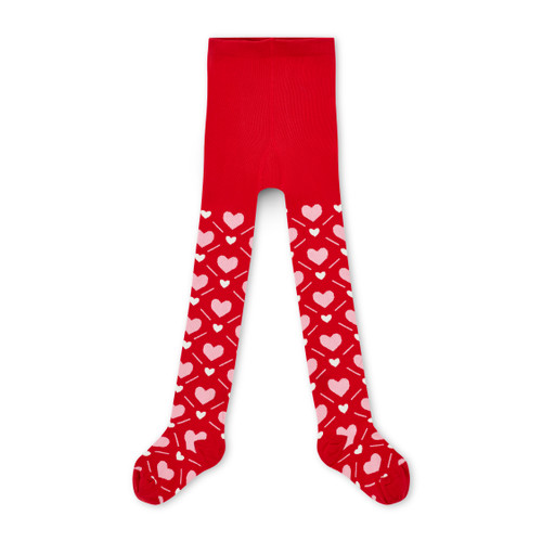 ADEE Girls Red Heart Printed Tights - LAKE (W251901)