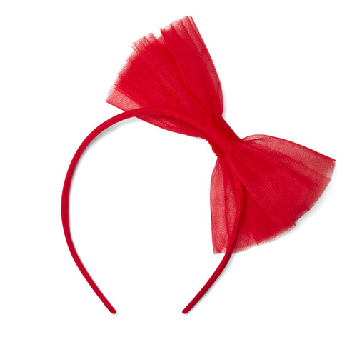 ADEE Girls Red Hairband with Tulle Bow - LENNON (W251907)
