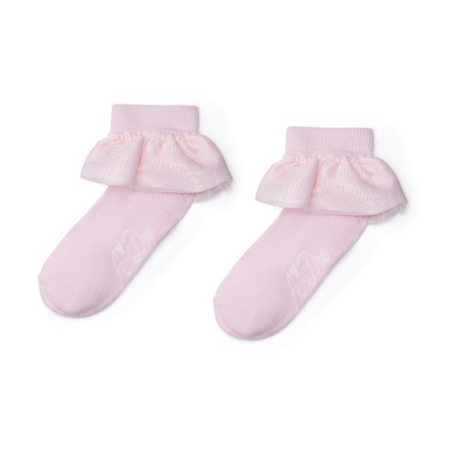 ADEE Girls Pink Frilled Ankle Socks - LOULOU (W252935)
