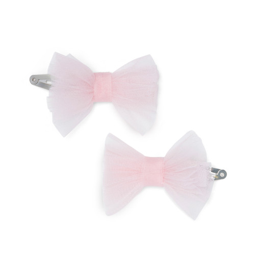 Little A Girls Pink Tulle Bow Hairclips - KAYLEE (LA25315)