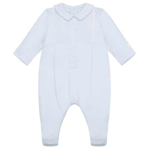 Emile et Rose - Keiran - Baby Boys Blue Baby Grow with Stitching Detail