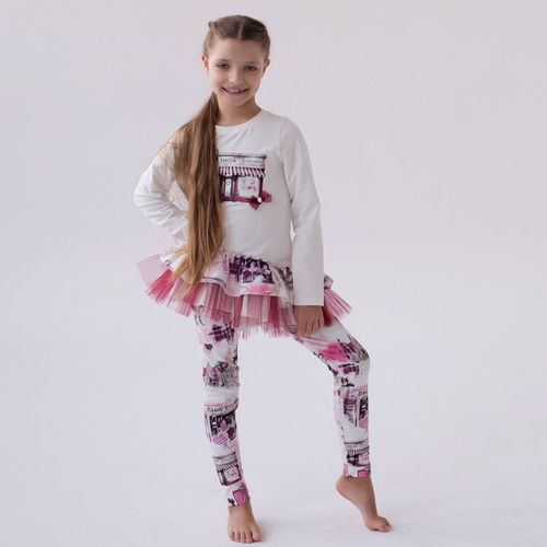 Daga Girls Fashion Street Frill Tunic and LeggingSet 14/25/26 (M 10376+M10379)
