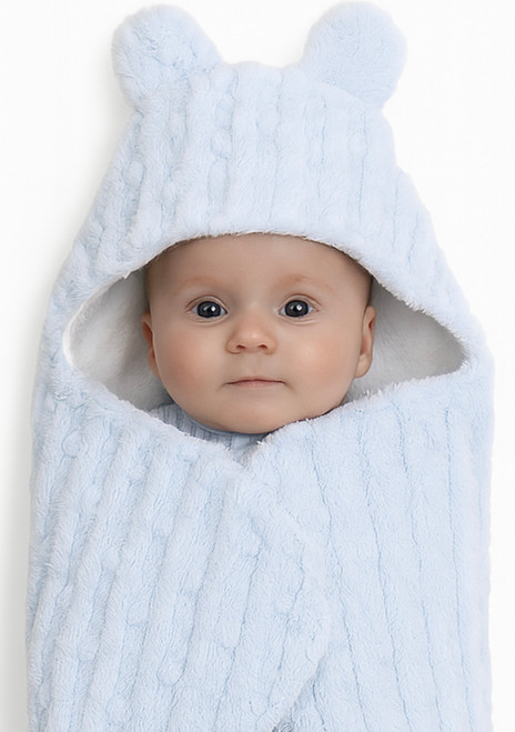 Soft Touch SW118 Baby Girls Pink Bubble Sherpa Swaddle Wrap with