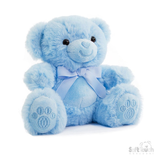 Soft Touch TB115 15cm Teddy with Paw Prints - Blue