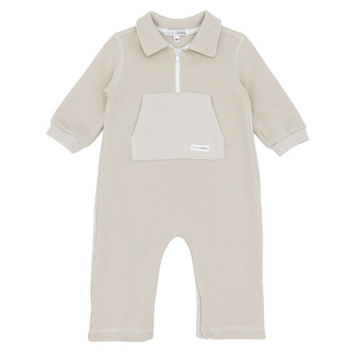 Blues Baby BB2215 Boys Beige Romper with Front Pocket