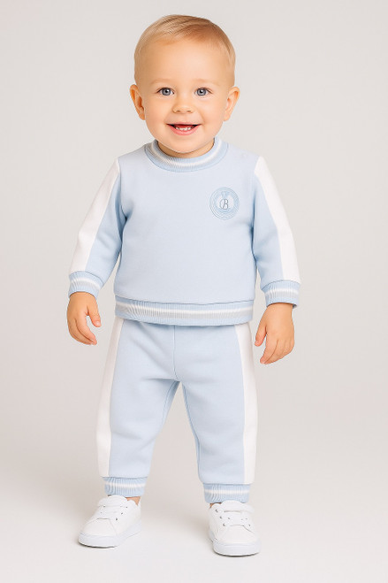 Blues Baby BB2248 Boys Blue Jog Set with Cuffed Trouser