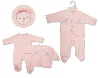 Nursery Time Sleepsuit & Jacket with Princess Embroidered Detail BW13-411