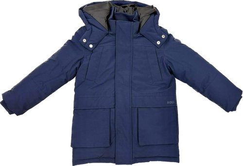 BOSS BOYS NAVY HOODED PARKA J52388