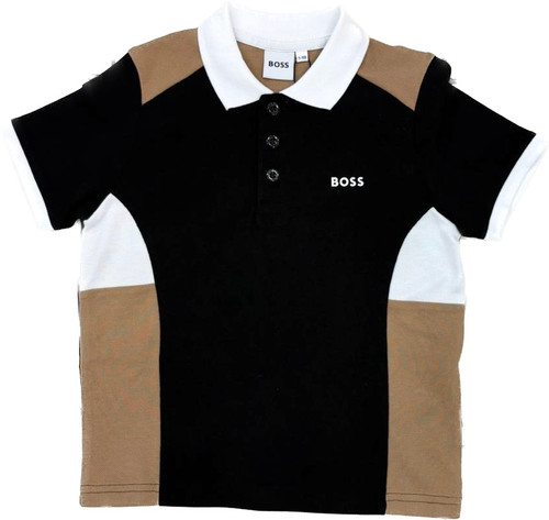 BOSS BOYS BLACK SHORT SLEEVE POLO J52335