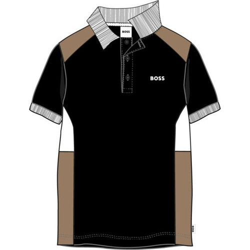 BOSS BOYS BLACK SHORT SLEEVE POLO J52335