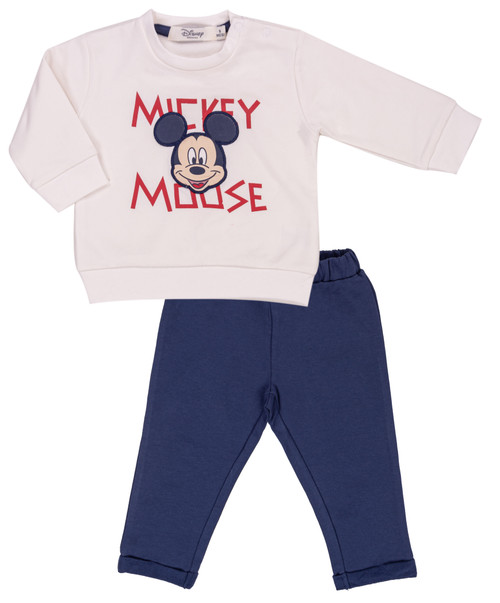 EMC Baby Boys 2 Piece Set with Ivory Mickey Mouse Print Top & Matching Navy Trousers WP0071