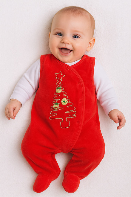 Nursery Time Baby Christmas Velour 2 pcs Set - Christmas Tree BW-13-425