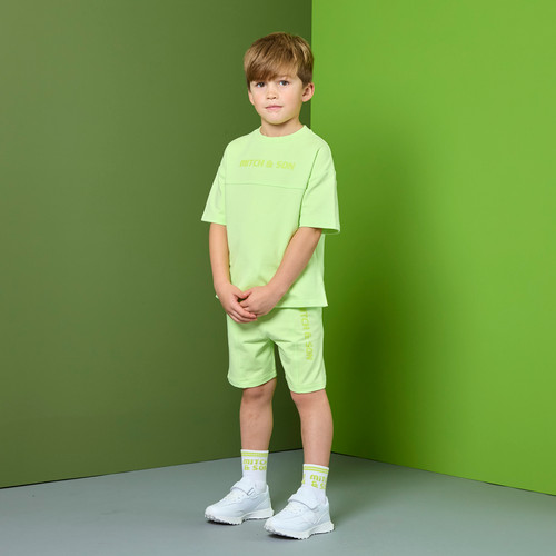Mitch & Son Boys Green Drop Shoulder Short Set - Rory (MS26307)