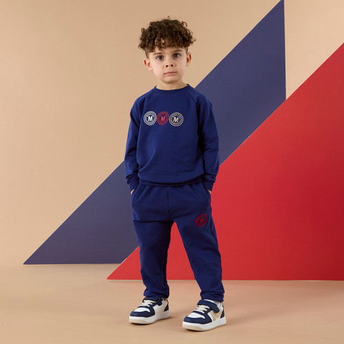 Mitch & Son Boys Navy Tracksuit with Raised Rubber Logo - Paolo (MS26204)