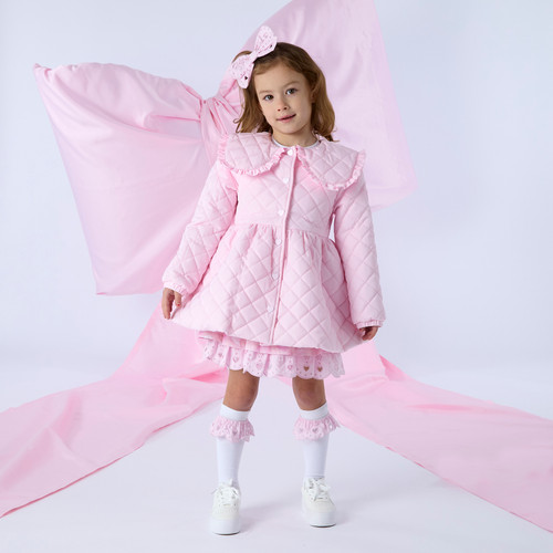ADEE Girls Pink Quilted Jacket with Collar - Riley (S261202)